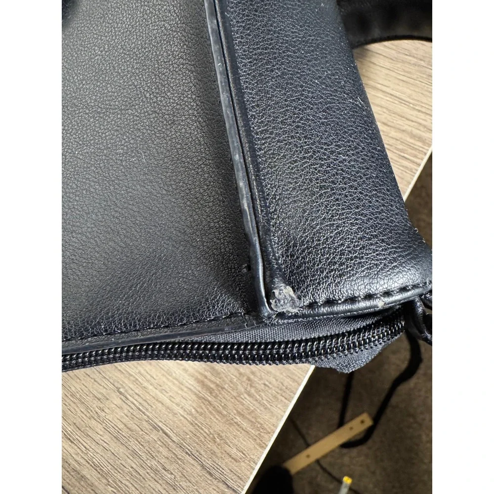 Pixie Mood Greta Work Tote Bag Black Vegan Leather Laptop Briefcase Crossbody